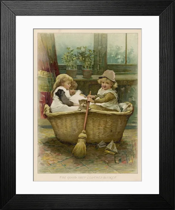 Framed Print : Children / Clothes Basket Framed Print : Children / Clothes Basket