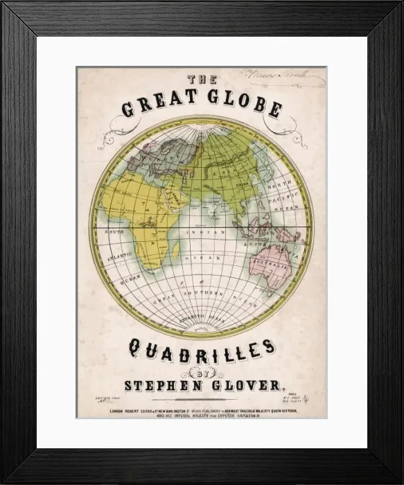 Framed Print : Globe / Music Sheet Framed Print : Globe / Music Sheet