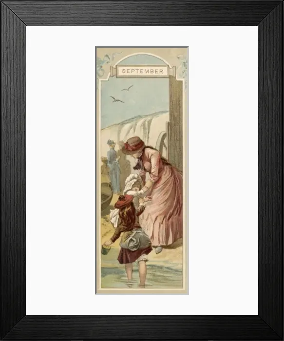 Framed Print : Mother, Children Beach Framed Print : Mother, Children Beach