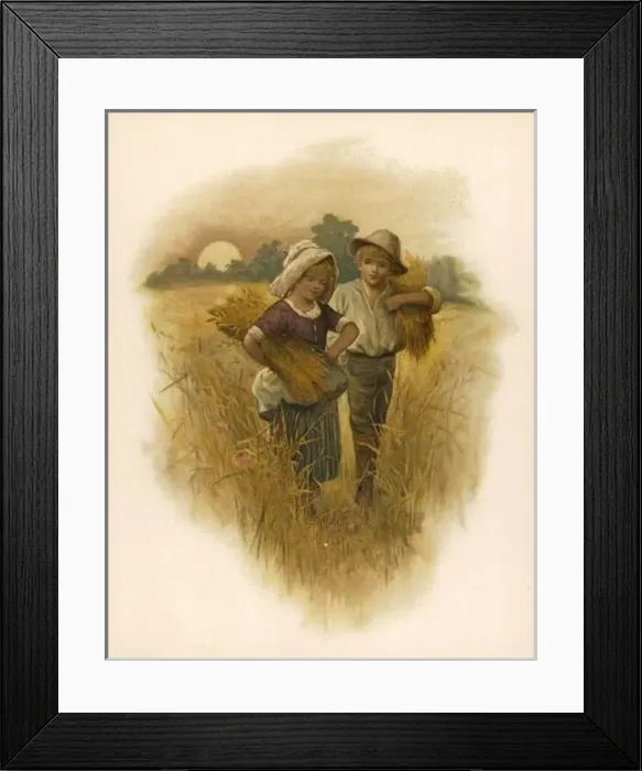 Framed Print : Boy & Girl / Harvest 1891 Framed Print : Boy & Girl / Harvest 1891