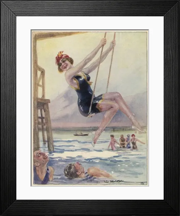 Framed Print : Swinging by the Sea Framed Print : Swinging by the Sea