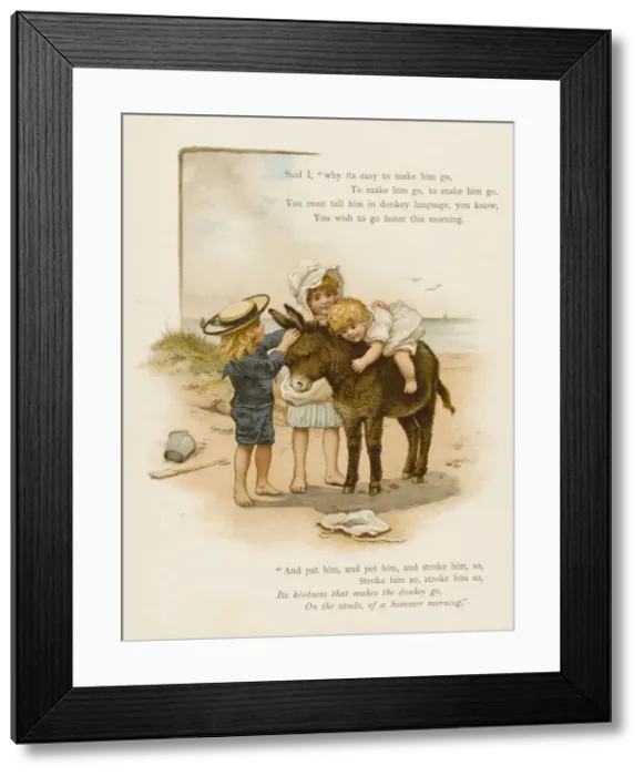 Framed Print : Child on Donkey Framed Print : Child on Donkey