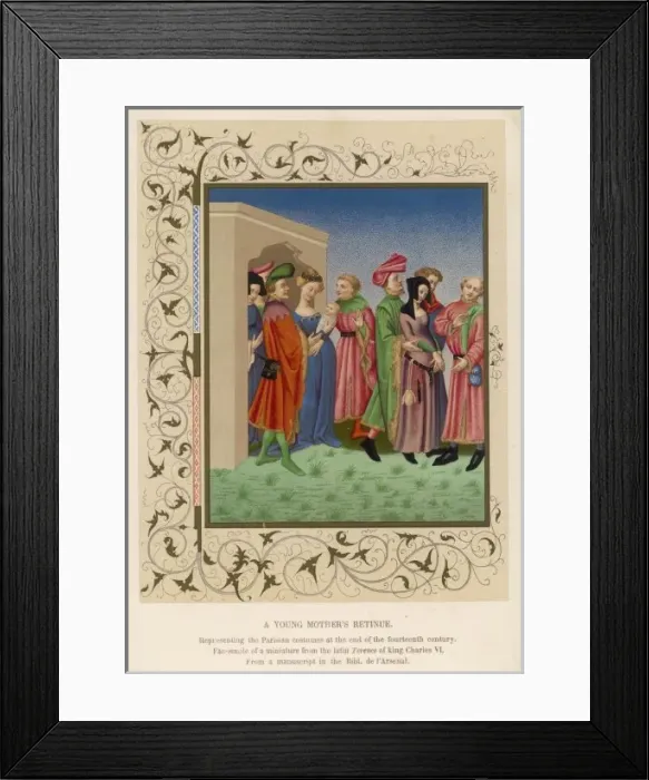 Framed Print : Mother & Retinue C1390S Framed Print : Mother & Retinue C1390S