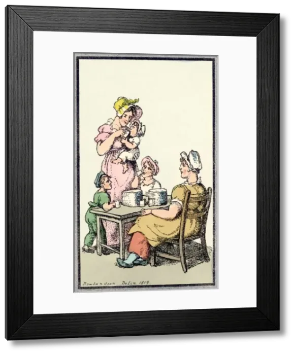 Framed Print : Mother Gives Curds 1819 Framed Print : Mother Gives Curds 1819
