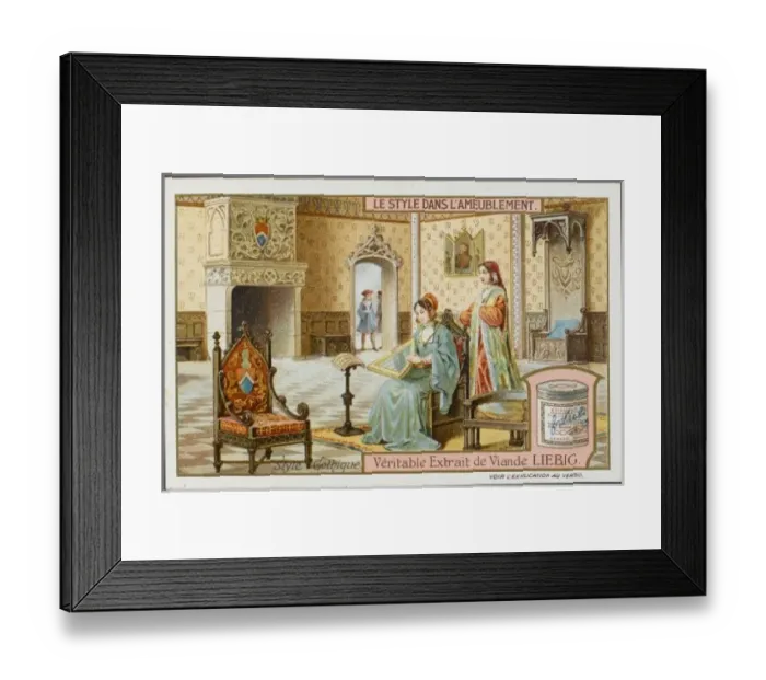 Framed Print : Gothic Medieval Room Framed Print : Gothic Medieval Room