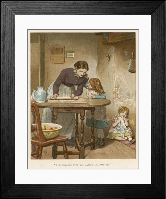 Framed Print : Children / Apple Pie C1884 Framed Print : Children / Apple Pie C1884