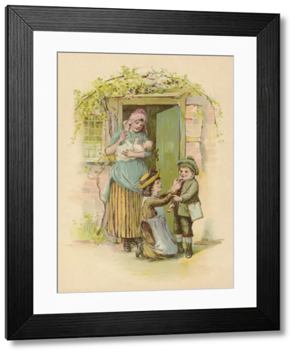 Framed Print : Mother / 3 Children 1890 Framed Print : Mother / 3 Children 1890