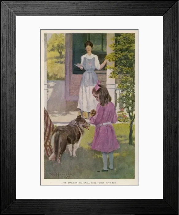 Framed Print : Girl / Mother / Dog 1905 Framed Print : Girl / Mother / Dog 1905