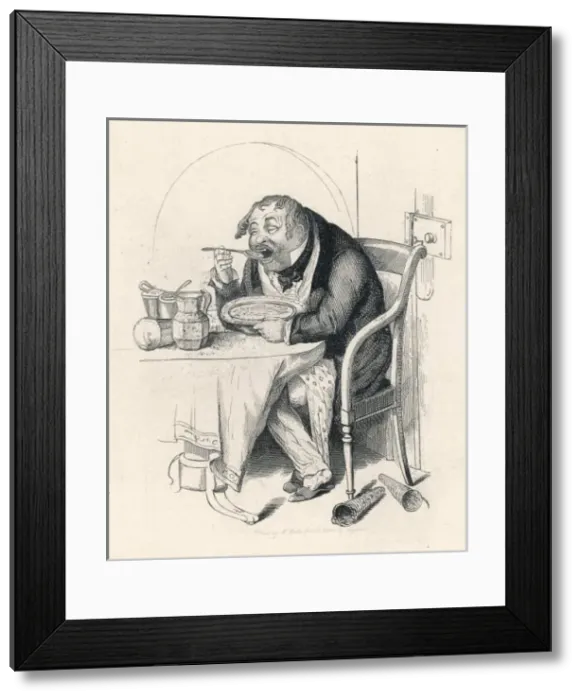 Framed Print : Gluttonous Man 1835 Framed Print : Gluttonous Man 1835