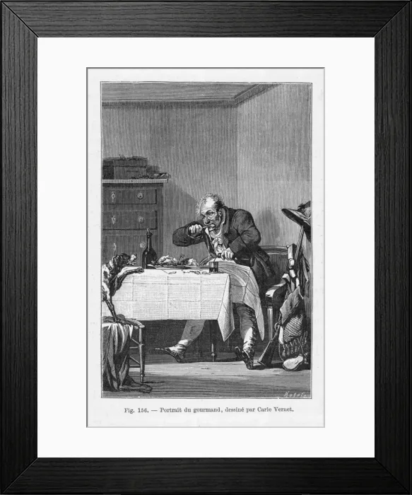 Framed Print : French Gourmand Dines Framed Print : French Gourmand Dines