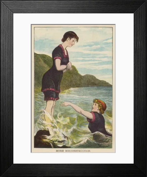 Framed Print : Two Piece Swimsuits 1876 Framed Print : Two Piece Swimsuits 1876