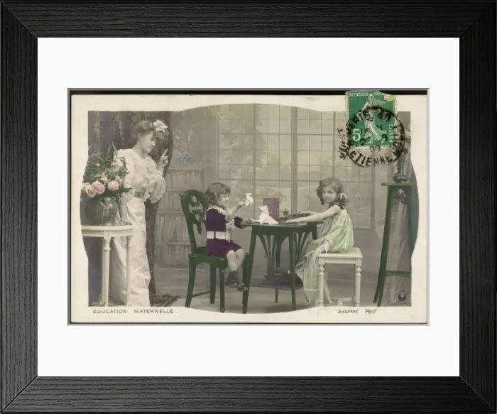 Framed Print : Children / Origami 1903 Framed Print : Children / Origami 1903