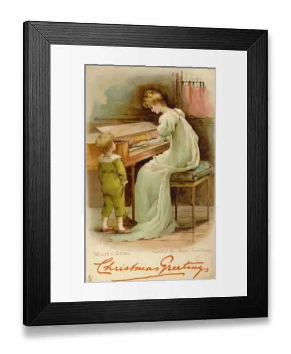 Framed Print : Mother Plays / Son Listens Framed Print : Mother Plays / Son Listens