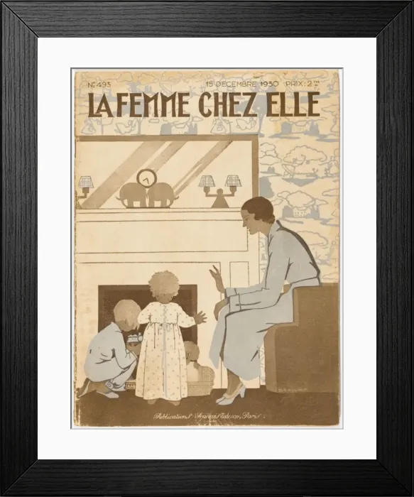 Framed Print : Children / Fireside 1930 Framed Print : Children / Fireside 1930