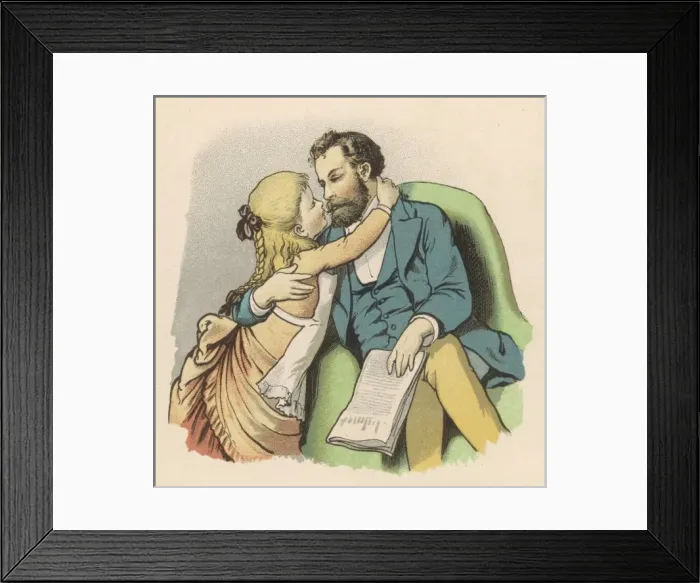 Framed Print : Father & Daughter 1884 Framed Print : Father & Daughter 1884