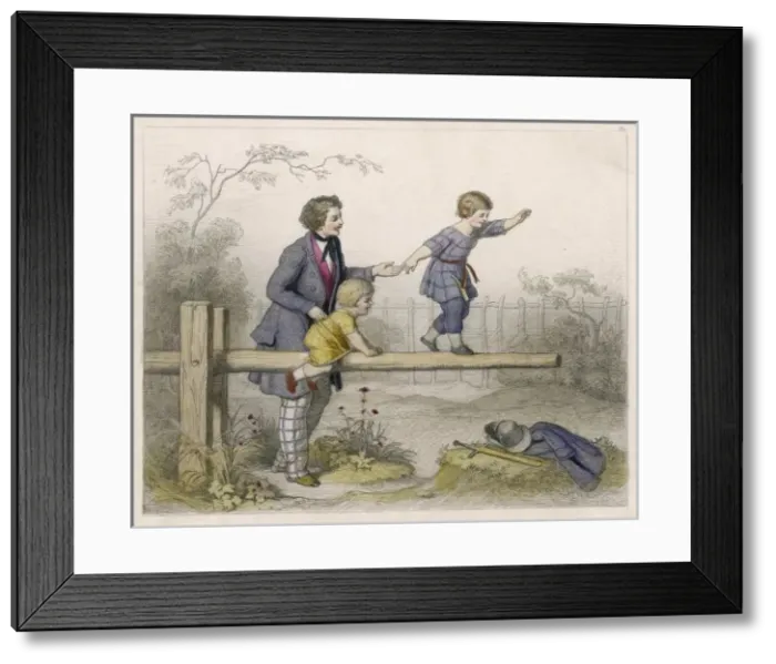 Framed Print : Father / Children 1852 Framed Print : Father / Children 1852