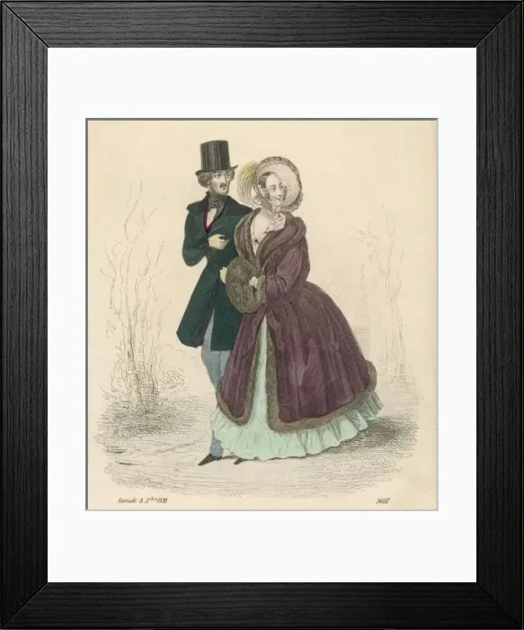 Framed Print : Fur Trimmed Pelisse 1838 Framed Print : Fur Trimmed Pelisse 1838