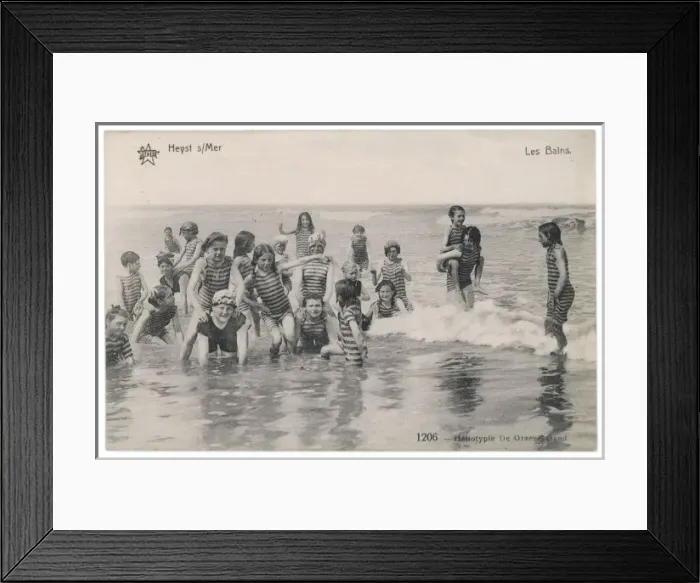 Framed Print : Paddling at Heyst Framed Print : Paddling at Heyst