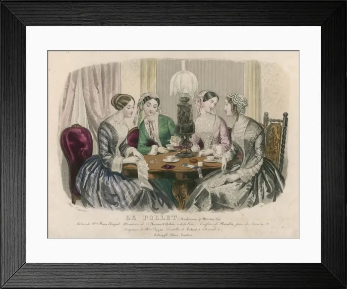 Framed Print : Ladies Sewing / 1850S Framed Print : Ladies Sewing / 1850S