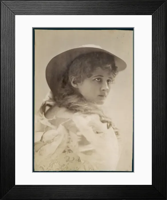 Framed Print : Female Type in Hat C1890 Framed Print : Female Type in Hat C1890