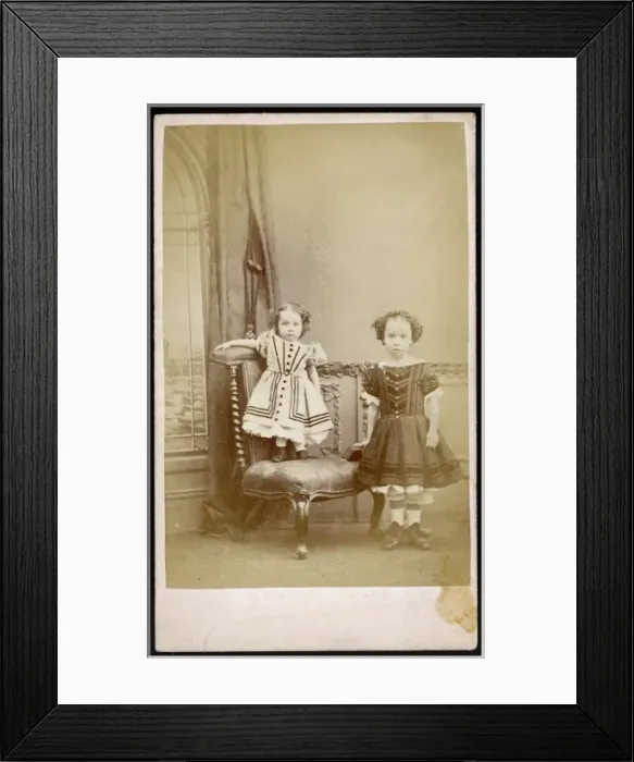 Framed Print : Boy & Girl / Frocks 1860S Framed Print : Boy & Girl / Frocks 1860S