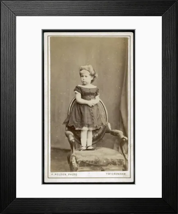 Framed Print : Girl on Chair C. 1870 Framed Print : Girl on Chair C. 1870