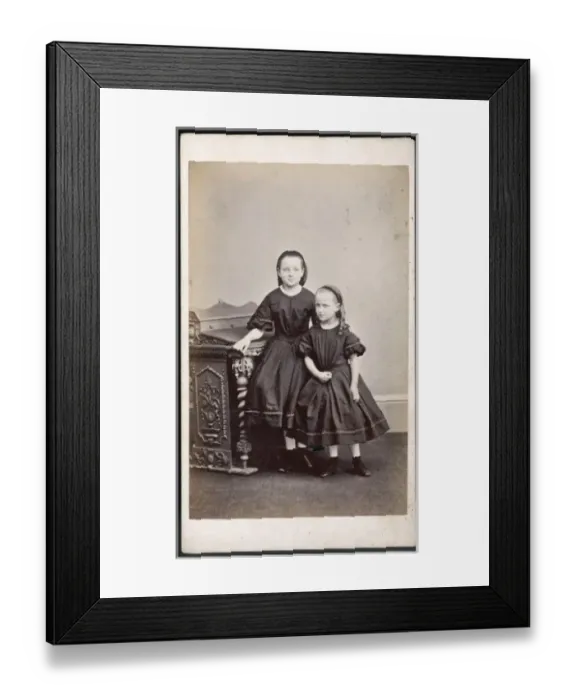 Framed Print : Costume / 2 Girls 1860S Framed Print : Costume / 2 Girls 1860S