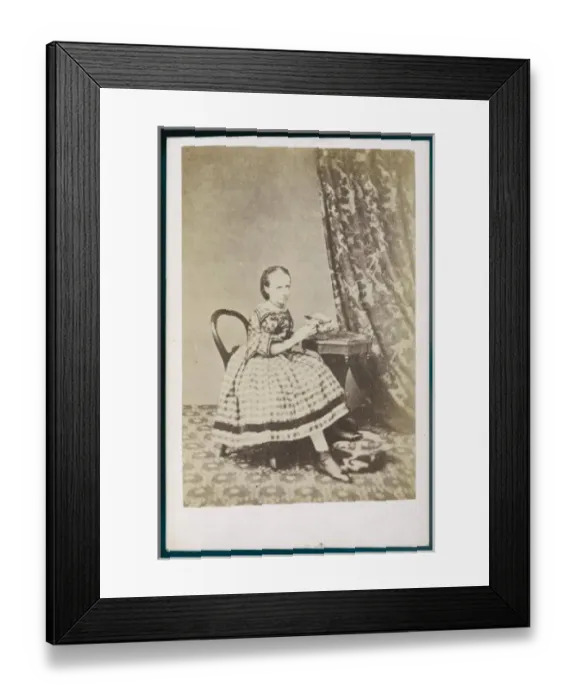 Framed Print : GIRL & DESK 1860S Framed Print : GIRL & DESK 1860S