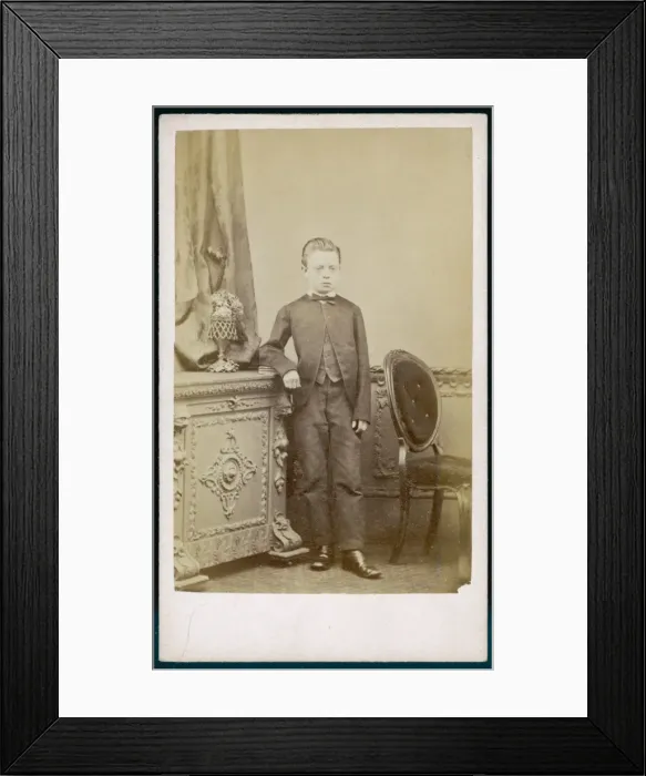 Framed Print : Boy & Velvet Chair 1860S Framed Print : Boy & Velvet Chair 1860S