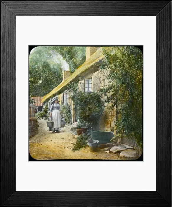 Framed Print : Fetching Water from Well Framed Print : Fetching Water from Well