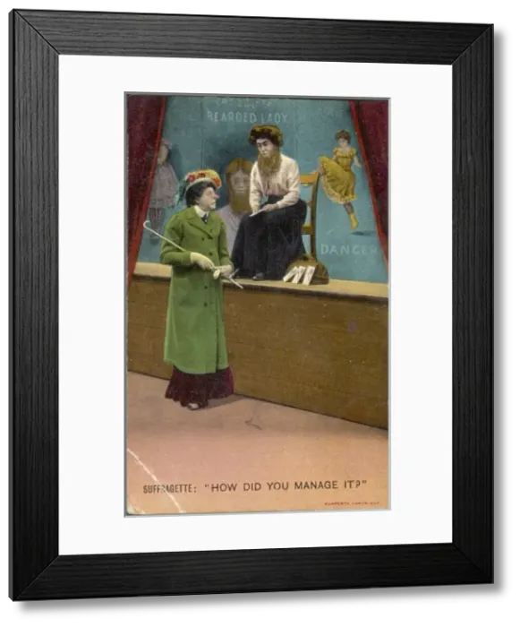 Framed Print : Suffragette / Bearded Lady Framed Print : Suffragette / Bearded Lady