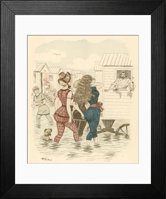 Framed Print : Bathing Beauties 1880S Framed Print : Bathing Beauties 1880S
