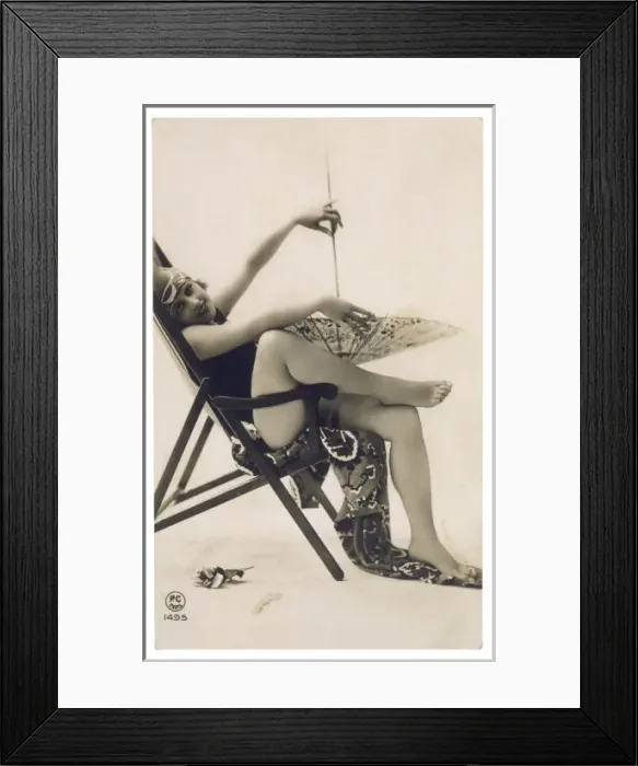 Framed Print : Bathing Beauty / Deckchair Framed Print : Bathing Beauty / Deckchair