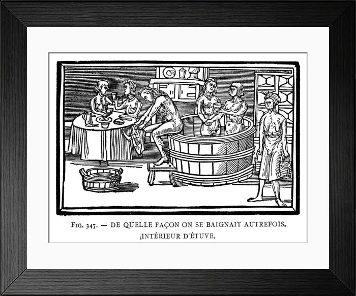 Framed Print : French Bath House 1514 Framed Print : French Bath House 1514