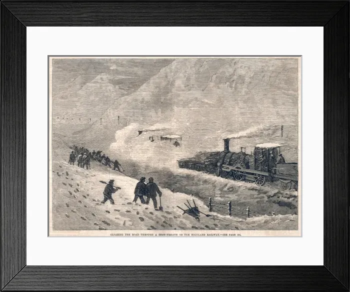 Framed Print : Train in Snowdrift 1866 Framed Print : Train in Snowdrift 1866