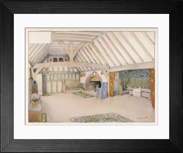 Framed Print : Cottage Hall 1904