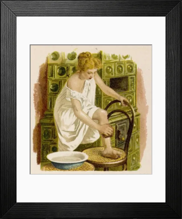 Framed Print : Lady Washes Legs 1905 Framed Print : Lady Washes Legs 1905
