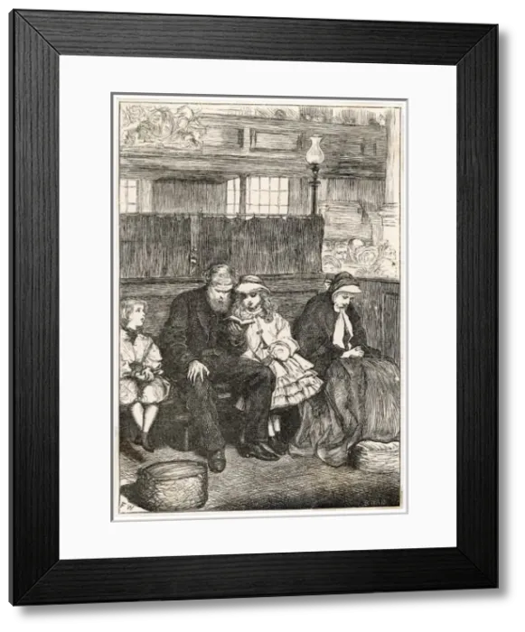 Framed Print : Family on Church Pew Framed Print : Family on Church Pew
