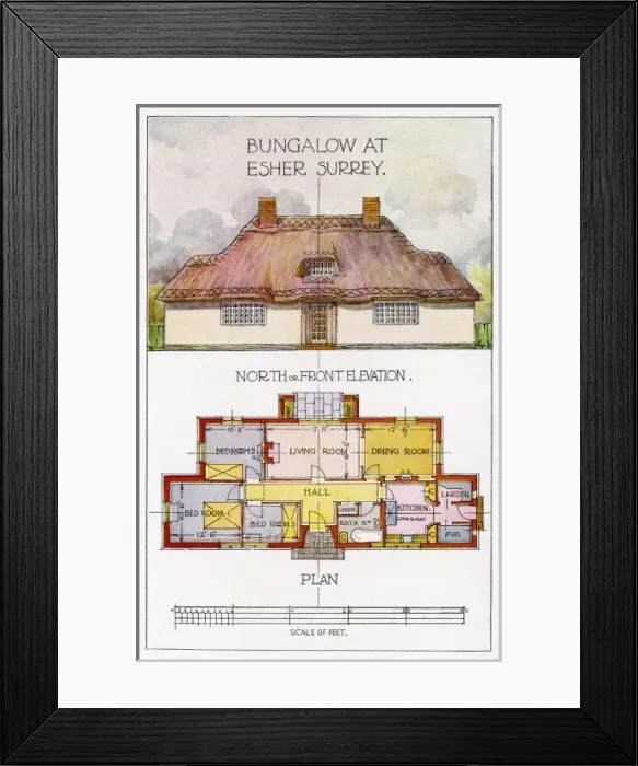 Framed Print : English Bungalow 1922 Framed Print : English Bungalow 1922
