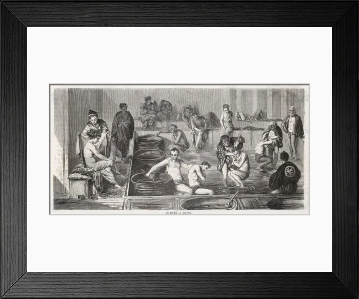 Framed Print : Public Bath  /  Yeddo 1862