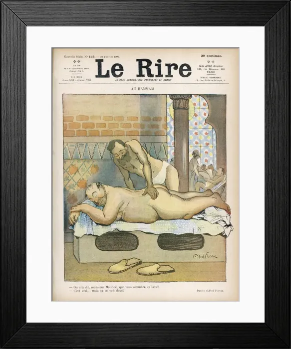 Framed Print : Massage / Plump Man 1906 Framed Print : Massage / Plump Man 1906