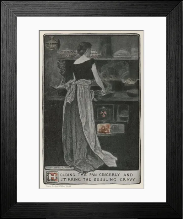 Framed Print : Woman Cooking 1903 Framed Print : Woman Cooking 1903