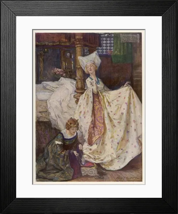 Framed Print : Medieval Lady Dressing Framed Print : Medieval Lady Dressing
