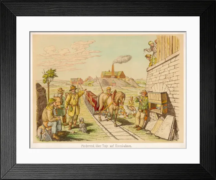 Framed Print : Horse-Drawn German Rail Framed Print : Horse-Drawn German Rail