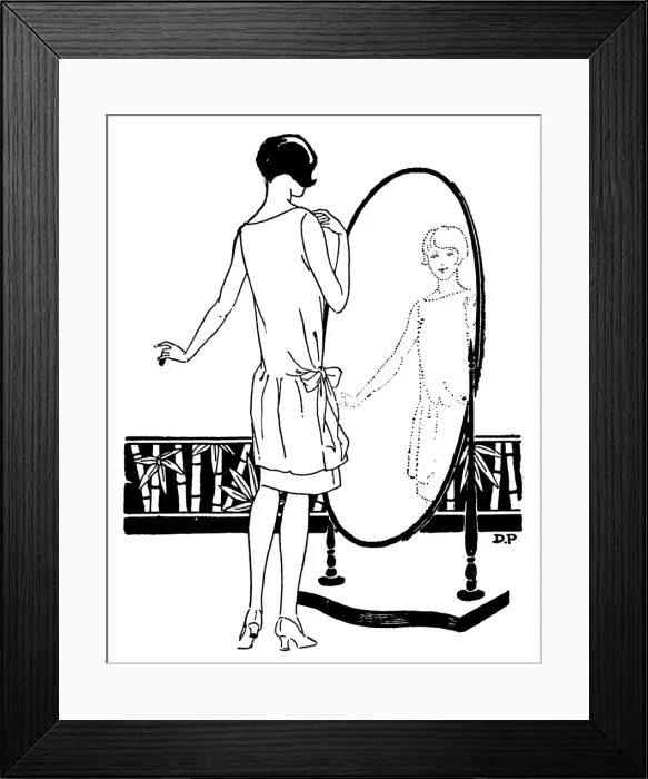 Framed Print : Woman / Oval Mirror 1927 Framed Print : Woman / Oval Mirror 1927