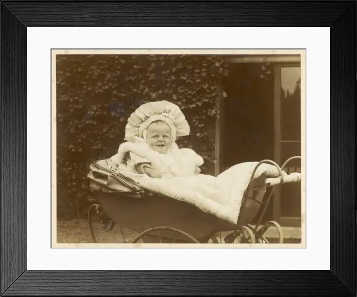 Framed Print : Costume / Baby in Pram Framed Print : Costume / Baby in Pram
