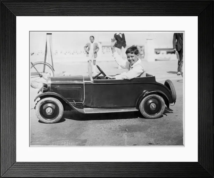 Framed Print : Boy in Electric Toy Car Framed Print : Boy in Electric Toy Car