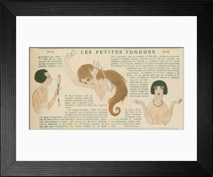 Framed Print : Hairstyles / French 1919 Framed Print : Hairstyles / French 1919