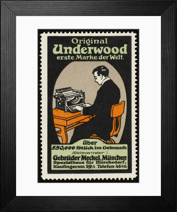 Framed Print : Using an Underwood Framed Print : Using an Underwood