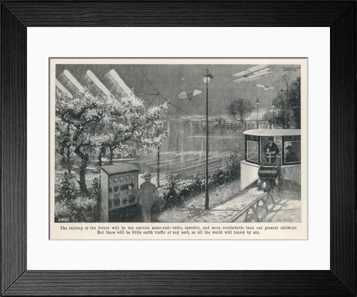 Framed Print : Electric Monorail 1909 Framed Print : Electric Monorail 1909